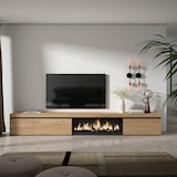 thumbnail of Móvel de TV, Muito espaço de arrumação, 317x35x45cm, Lareira eléctrica XXL, Estilo moderno, Carvalho _ 511_313