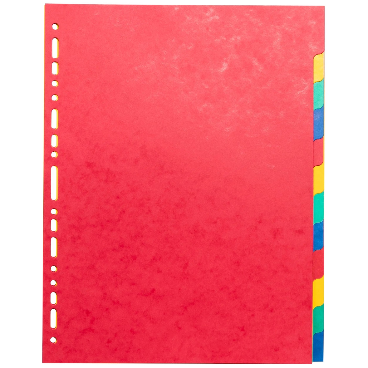 Exacompta - Réf. 7034E - Carton de 5 Intercalaires en véritable carte lustrée 225g/m2 - 12 onglets neutres - format 24x32cm - Couleurs assorties