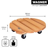 thumbnail of WAGNER Pflanzenroller TOSCANA Ø 38 x 10,5 cm, innen & außen, Holz geriffelt, terracotta, max. 150 kg, EU Ware - 20016301