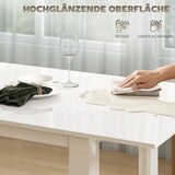 thumbnail of Ausziehbarer Esstisch 160x80x78 cm Hochglanz Weiß mit Schmetterlingsmechanismus platzsparender Einlegeplatte MDF stabil pflegeleicht