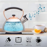 thumbnail of Briebe I-Bronze Chaleira de Indução com Apito, 2,5 L, Aço Inox, Retro, Vitrocerâmica, Gás, Cabo em Baquelite, Inox/ Bronze