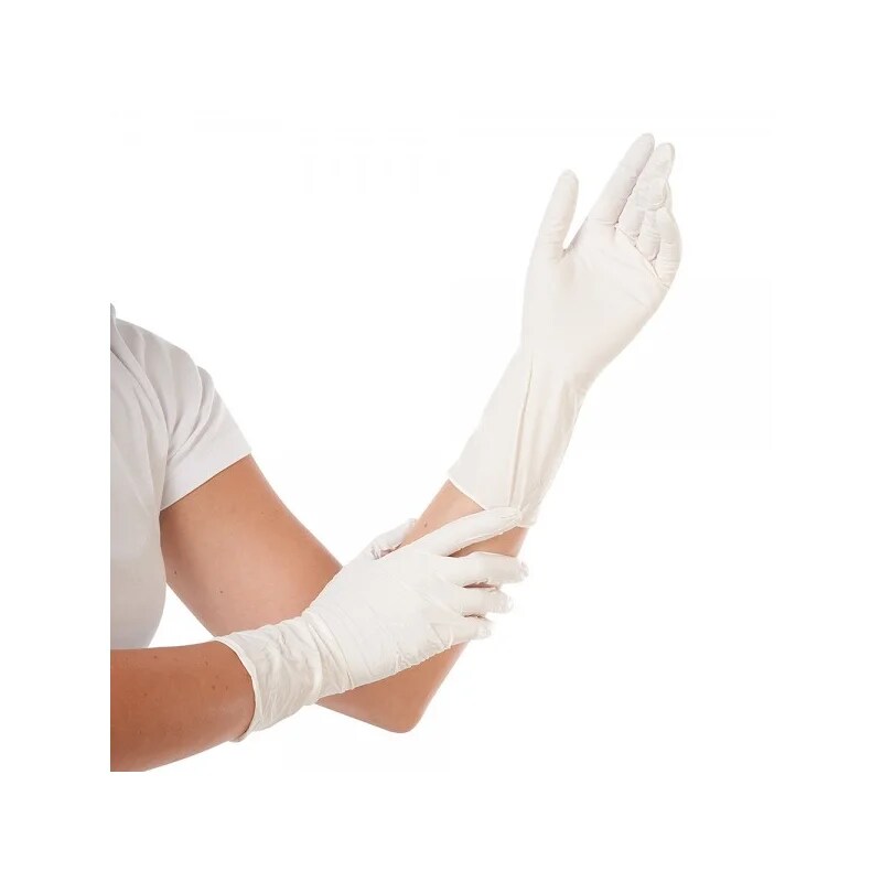 Nitrilhandschuhe Überlänge Gr. XL puderfrei 100 Stück Safe Long 30 cm lang Weiss Einweghandschuhe Einmalhandschuhe Handschuhe Arbeitshandschuhe