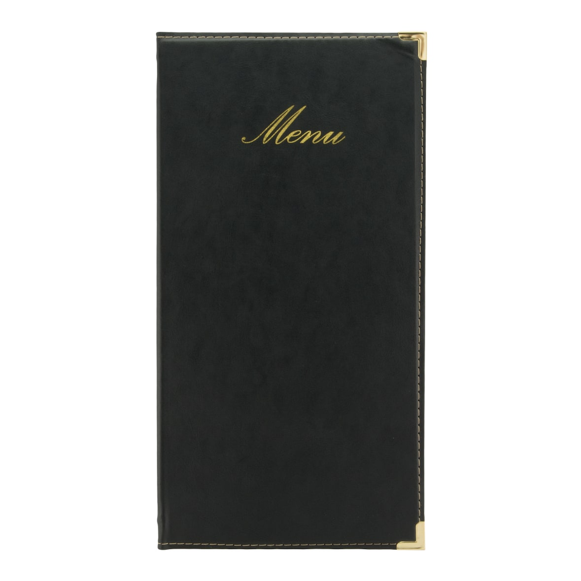 Securit® Portamenu A45 "Classic" - Nero - Similpelle - 4 facciate
