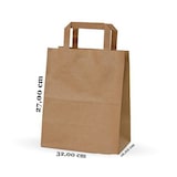 thumbnail of VASOMADRID S.L., Bolsa papel kraft, 32+16x27 cm, Caja de 250 uds, 80 g, asa plana, ref. bpa00232