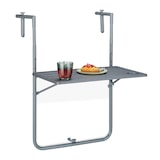 thumbnail of Relaxdays Balkonhängetisch klappbar, BxT: 59,5 x 60 cm, 3-fach höhenverstellbar, 2 Getränkehalter, Geländertisch, grau