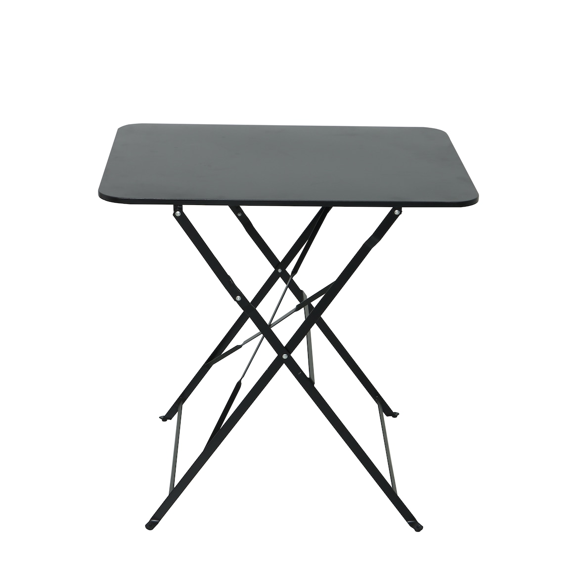 aro Table de bistrot pliante, acier, 50 x 70 cm, rectangulaire, noire