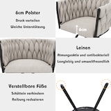 thumbnail of Esszimmerstuhl 6er Set Drehstuhl 360 Grad Schwarz+Leinen 72x59x54 cm mit ergonomischer Rückenlehne, Leinenbezug, Metallgestell