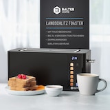 thumbnail of Balter Toaster 4 Scheiben, Langschlitz, Edelstahl, Brötchenaufsatz, LCD Display, Auftaufunktion, Brotzentrierung, Krümelschublade TS-44 schwarz
