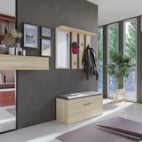 thumbnail of ibonto Wandgarderobe Garderobenset mit Schuhschrank, Sitzbank & Spiegel Flurmöbel