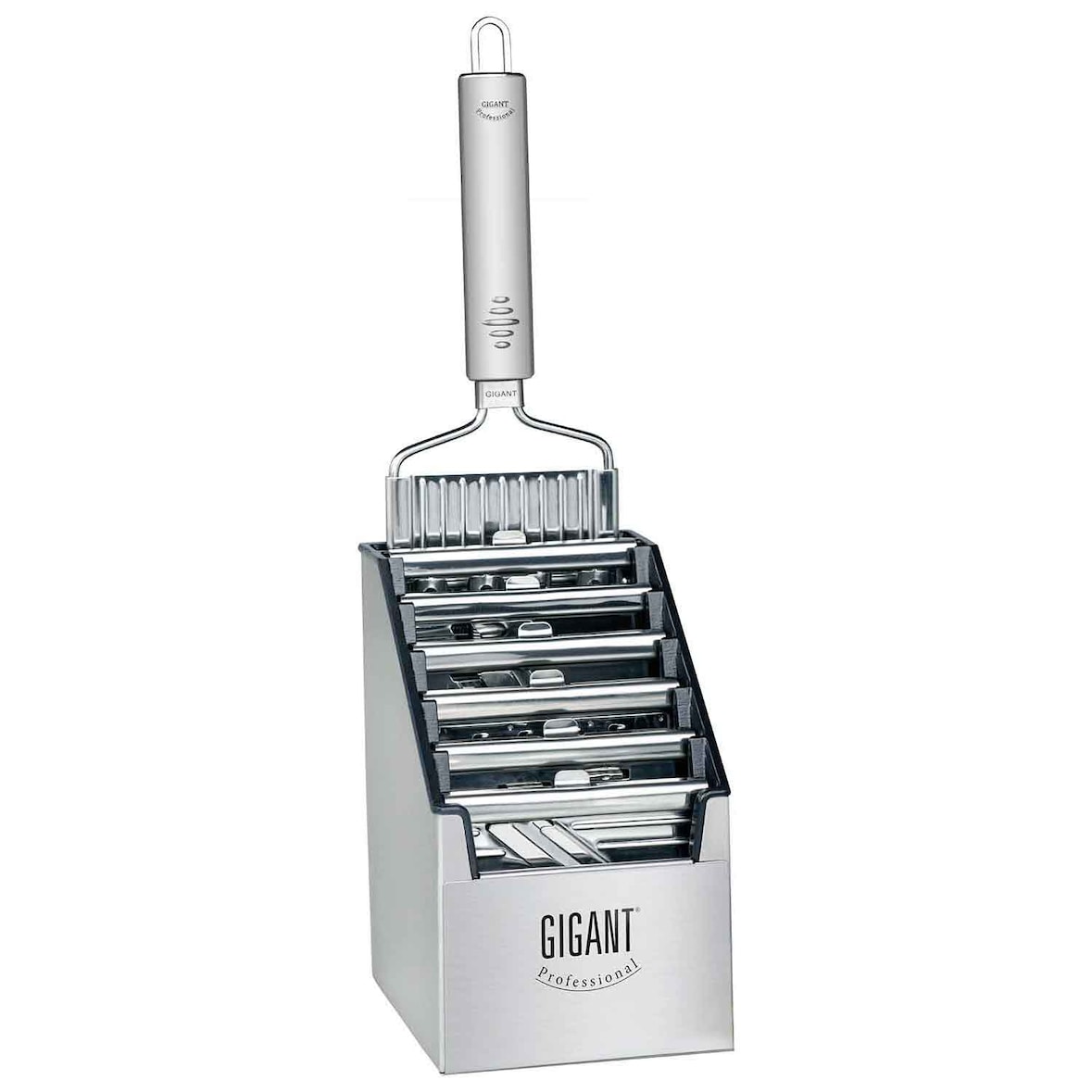 Gigant 4-fach Gemüsehobel mit Multi-Box und 5 zusätzlichen Einsätzen Edelstahl