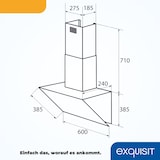 thumbnail of Exquisit KFD 60-9 Duo Inox Kopffrei-Dunstabzugshaube, 60 cm breit, Abluft/Umluft, Touch control, edelstahl