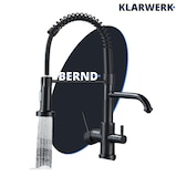 thumbnail of Bernd | Torneira de filtro de 3 vias para gastronomia preto mate | de osmose em aço inoxidável para cozinha misturadora de restaurante 360° 2 ligações