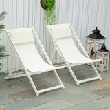 thumbnail of Outsunny conjunto de 2 tumbonas plegables de aluminio tumbonas de jardín con respaldo regulable en 5 posiciones y reposacabezas 58x96,5x91,5 cm
