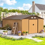 thumbnail of Outsunny cobertizo de jardín 340x386x200 cm 12,4 m²  caseta de metal para almacenamiento de herramientas con puertas correderas y ventilaciones