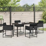 thumbnail of vidaXL 5-teiliges Gartenset mit Kissen in Schwarz aus Poly Rattan