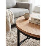 thumbnail of Couchtisch 70x70x45 cm Sofatisch Holz / Metall Wohnzimmertisch Eiche, Design Stubentisch Modern Rund, Holztisch Kaffeetisch, Tisch