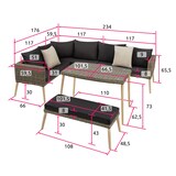 thumbnail of tectake Conjunto Rattan com moldura de alumínio Pula  natural - 404793