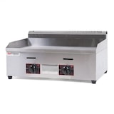 thumbnail of Fry Top, professioneller Gasgrill auf der Arbeitsplatte, aus Edelstahl – 2/3 glatte, 1/3 gerippte Platte – 73 x 55 x 40 h cm