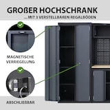 thumbnail of Werkstattwand 13-tlg. modulares Werkstattschranksystem aus Stahl mit Holzarbeitsplatte in Anthrazit