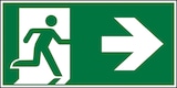 thumbnail of Rettungszeichen, Notausgang rechts - ASR A1.3 (DIN EN ISO 7010) - 400x200x0.6 mm Aluminium glatt, nachleuchtend