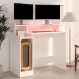 thumbnail of vidaXL Bureau met LED-verlichting 97x45x90 cm hout hoogglans wit