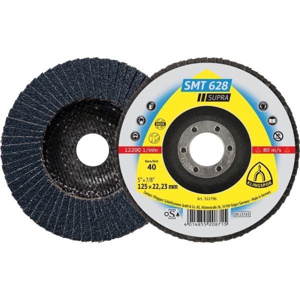 Klingspor Schleifmopteller SMT628 322792 10x Ø 115x22,23 K-60 gerade