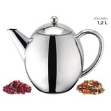 thumbnail of Teekanne Teebereiter mit herausnehmbaren Teesieb Teefilter 1,2 Liter Edelstahl