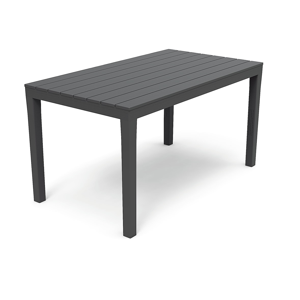 Tavolo da pranzo da giardino Bali, plastica, 138 x 78 cm, aspetto legno, rettangolare, antracite