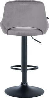 thumbnail of Décoshop26 - Höhenverstellbarer Barhocker x1 in dunkelgrauem Samt mit durchbrochener Rückenlehne und schwarzem Metallfuß 10_0005737
