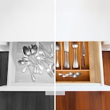 thumbnail of Relaxdays Besteckkasten, HxBxT: 4,5x25,5x34cm, Bambus, 5 Fächer, Besteckeinsatz/Schubladenorganizer, natur