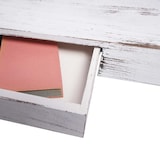 thumbnail of Wandplank HWC-H37, zwevende plank Wandplank Hangplank Plank, lade massief hout 8x80x25cm ~ wit, shabby