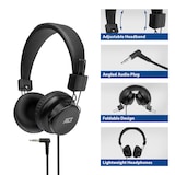 thumbnail of ACT AC9300 Hoofdtelefoon | Stereo | Opvouwbaar | 3,5mm Audio-aansluiting | Zwart