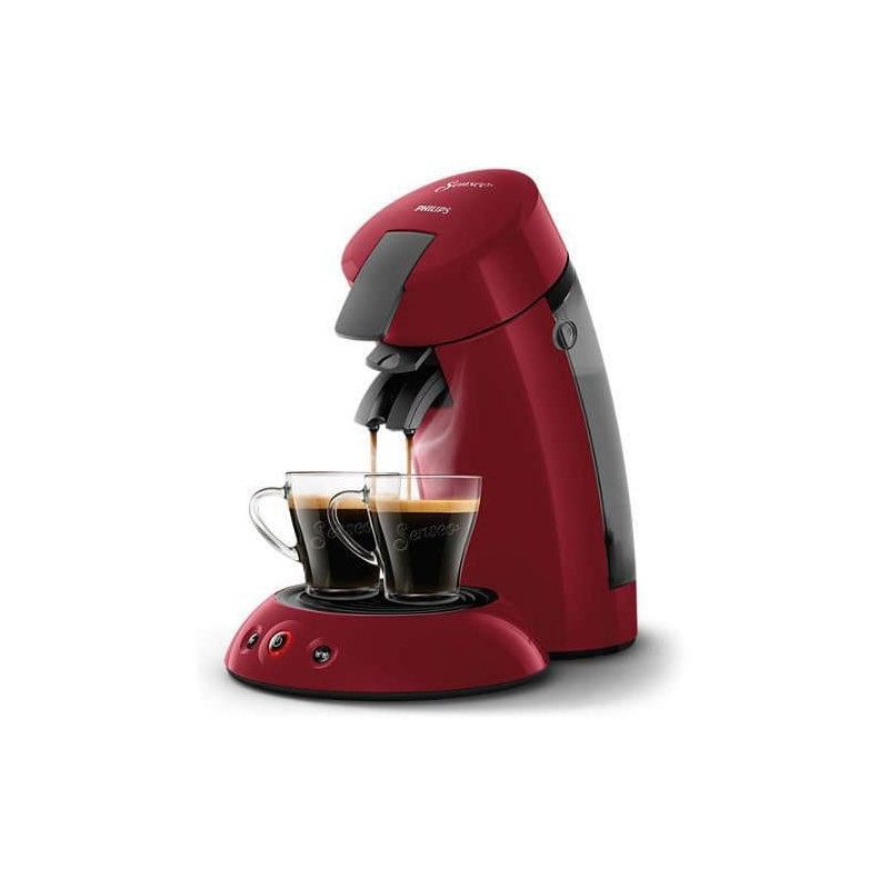Machine A Cafe Dosette Senseo Original Philips Hd6553/81, Booster Daromes, Crema Pus, 1 Ou 2 Tasses, Rouge