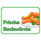 thumbnail of Frische Bockwürste Verkaufsschild Schild A3 Rückseite selbstklebend