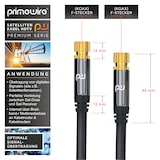 thumbnail of Primewire SAT-Kabel, Koax, F-Stecker, Premium HDTV SAT Koaxialkabel, 4fach Schirmung, 135dB, 75 Ohm - 3m