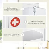 thumbnail of Apothekerschrank Hängeschrank 40x15x54 cm abschließbar mit 2 Schlüsseln Wandmontage Stahl Weiß mit 3 Fächern und Türablagen für Bad und Küche