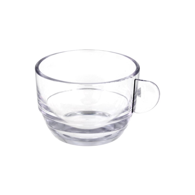 MONOUSO - Tazza Riutilizzabile SAN “Cappuccino” Trasparente 166ml (6 Pezzi)