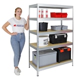 thumbnail of PROREGAL Schwerlastregal Rivet HxBxT 180x120x60cm Fachlast 250kg, Innovatives Stecksystem, Verzinkt, Garagenregal, Lagerregal, Steckregal, Kellerregal