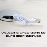 thumbnail of CAT 7 Flach LAN-Kabel 1 m Weiß – Highspeed Ethernet Netzwerkkabel, RJ45, Gigabit, für Router, PC, Smart TV