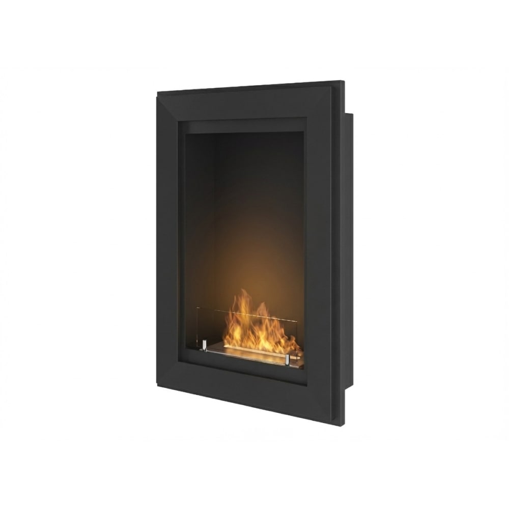 Caminetto a Bioetanolo Frame 550 SimpleFire da incasso con Vetro - Nero Opaco