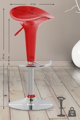 thumbnail of Décoshop26 - Barhocker Hochstuhl x1 höhenverstellbar modernes Design – Sitzfläche aus glänzend rotem Kunststoff 10_0006059