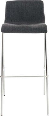 thumbnail of 2er Set Barhocker TENAR - Stoff Dunkelgrau 43x48x100 cm Silber | Barstuhl Mit Lehne Tresenhocker Tresenstuhl Kneipenhocker Kneipenstuhl