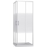 thumbnail of Mampara Ducha 80x80 Mampara Ducha Esquina Corredera 2 Caras Cristal Serigrafiado Transparente