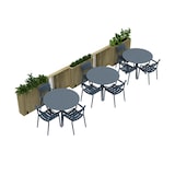 thumbnail of HORTALIA Kit de jardinière haute sur roues 100 x 24 x 80 cm avec garde-corps rabattable de 100 cm et pare-vent de 40 cm