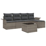 thumbnail of vidaXL Garten-Sofa-Set mit Kissen 6 pcs Grau Poly Rattan