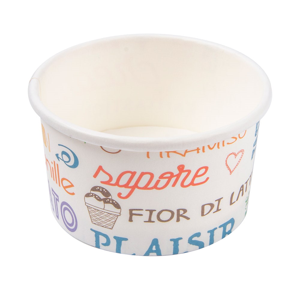 2000 Unités - Pots À Glaces 'Parole' 70 Ml 210 + 18 Pe G/M2 Ø6,5X3,9 Cm Blanc Carton - Garcia de Pou