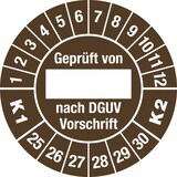 thumbnail of Dreifke® Prüfplakette Geprüft...DGUV...K1 K2, 2025 - 2030, Folie, Ø 30 mm, 10 Stück/Bogen