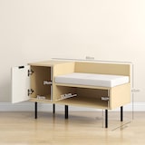 thumbnail of Banco Sapateira Sapateira de Entrada com Almofada Porta e Prateleira para Sapatos com Assento 80x35x47 cm Madeira