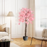 thumbnail of COSTWAY Árbol de cerezo artificial, 163 cm, árbol artificial con flores, árbol en maceta con flores (rosa)