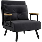 thumbnail of HOMCOM sofá cama convertible sillón cama triple pliegue con respaldo ajustable de 5 niveles y almohada acolchada carga 120 kg 63x73x81 cm negro